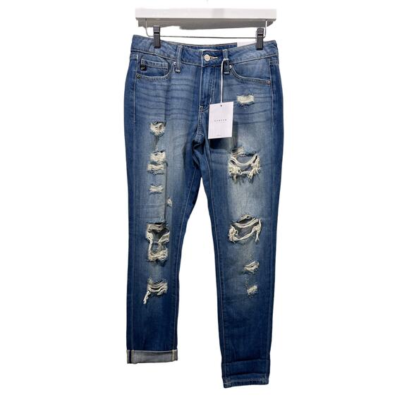KANCAN Jeans Size 1/24 Estilo Relaxed Fit Distressed Stretch Denim NEW - Picture 1 of 14